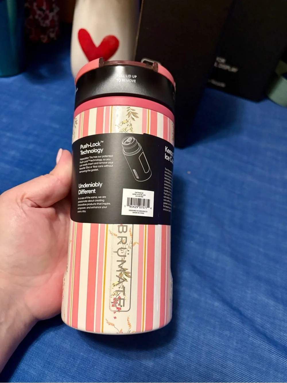 Brumate Cascading Floral 16oz Hopsulator Trio 3-in-1 Can Cooler